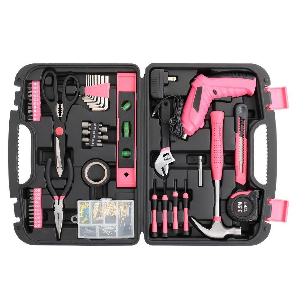 Winado - Portable 149 Pcs Tool Set Household Hand Kit with Nut Driver Socket & Storage Case - Pink