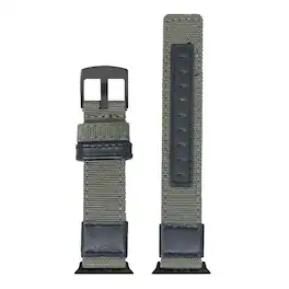 StrapsCo - Rugged Canvas Watch Band Strap For Apple Watch - 44mm/45mm/46mm/49mm (Standard) - Green (Silver Hardware)