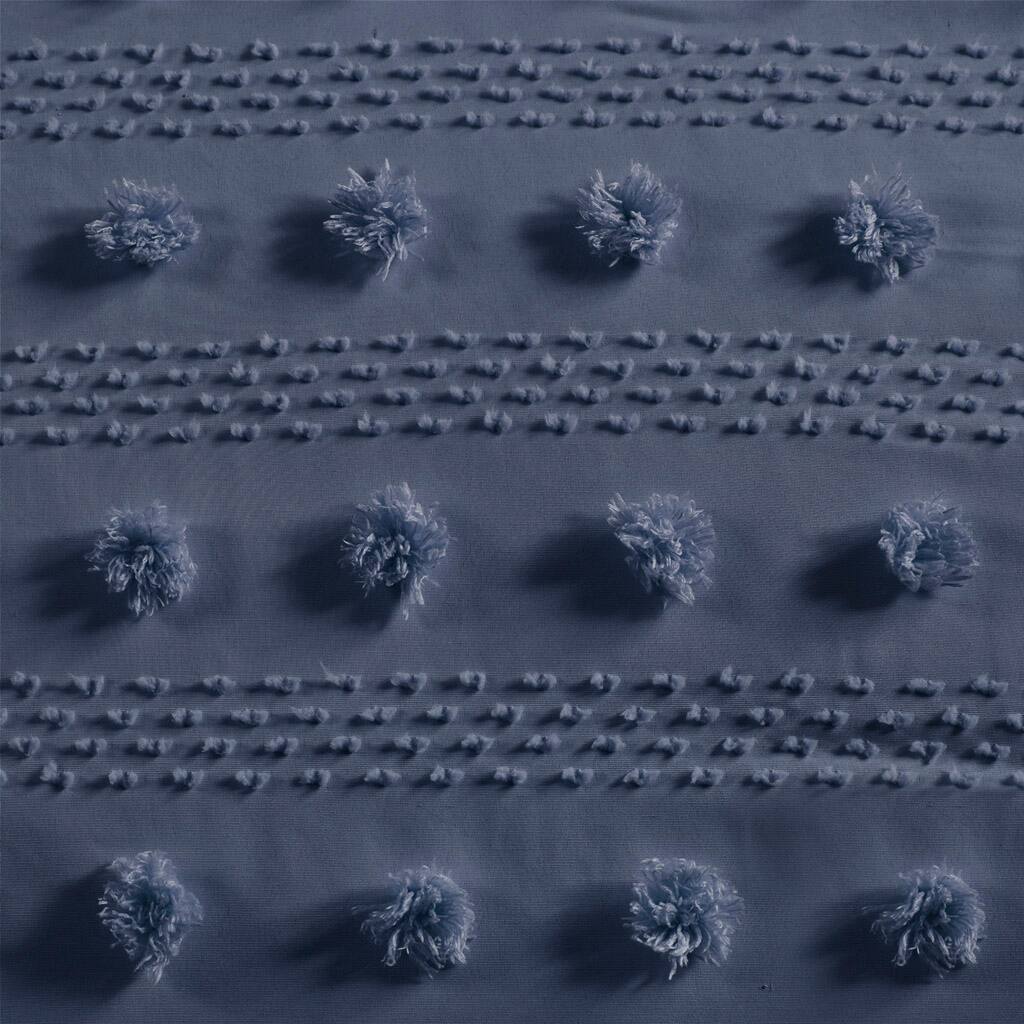 Alt View 5. Gracie Mills - Gracie Mills Eloise Clip Jacquard Duvet Cover Set - Navy.