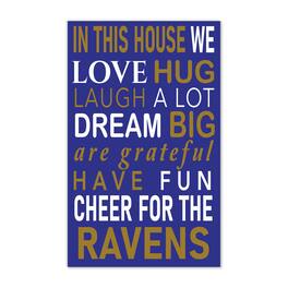 Fan Creations - Baltimore Ravens 11" x 19" Briteline In This House Sign - Multicolor