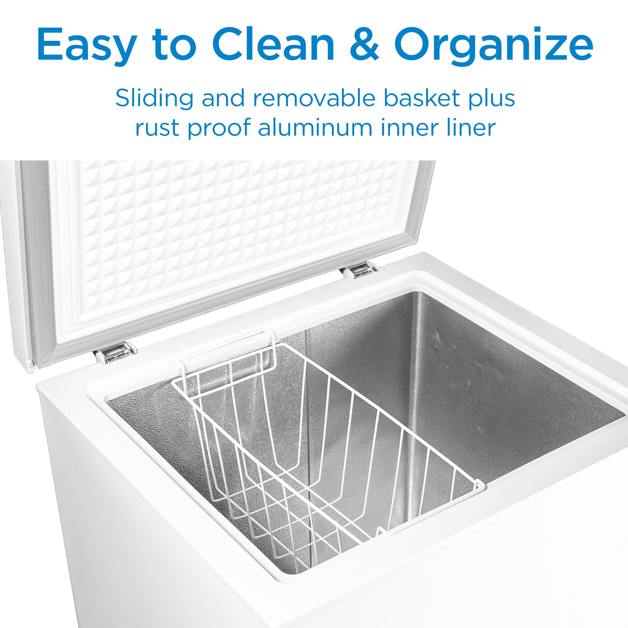 Easy to Clean & Organize: Sliding and removable basket plus rust proof aluminum inner liner.