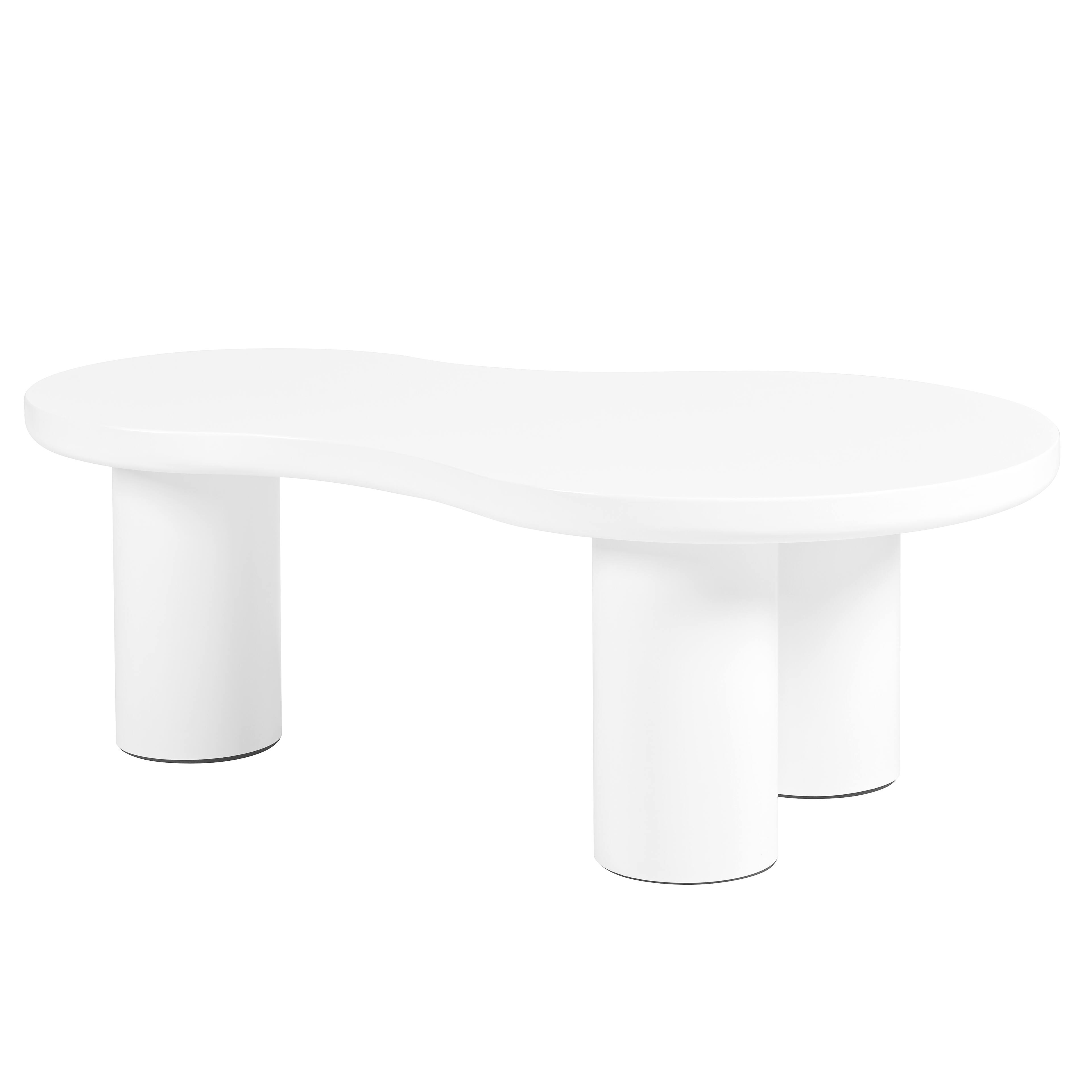 Alt View 7. Tiramisubest - Nesting Coffee Table Set of 2,Cloud Coffee Table with Round Side Table,Irregular Center Table with Thick Legs,White - White.