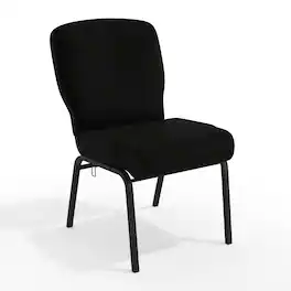 Emma + Oliver - Signature Elite Church Chair - 20 in. Wide - Black Fabric/Black Frame