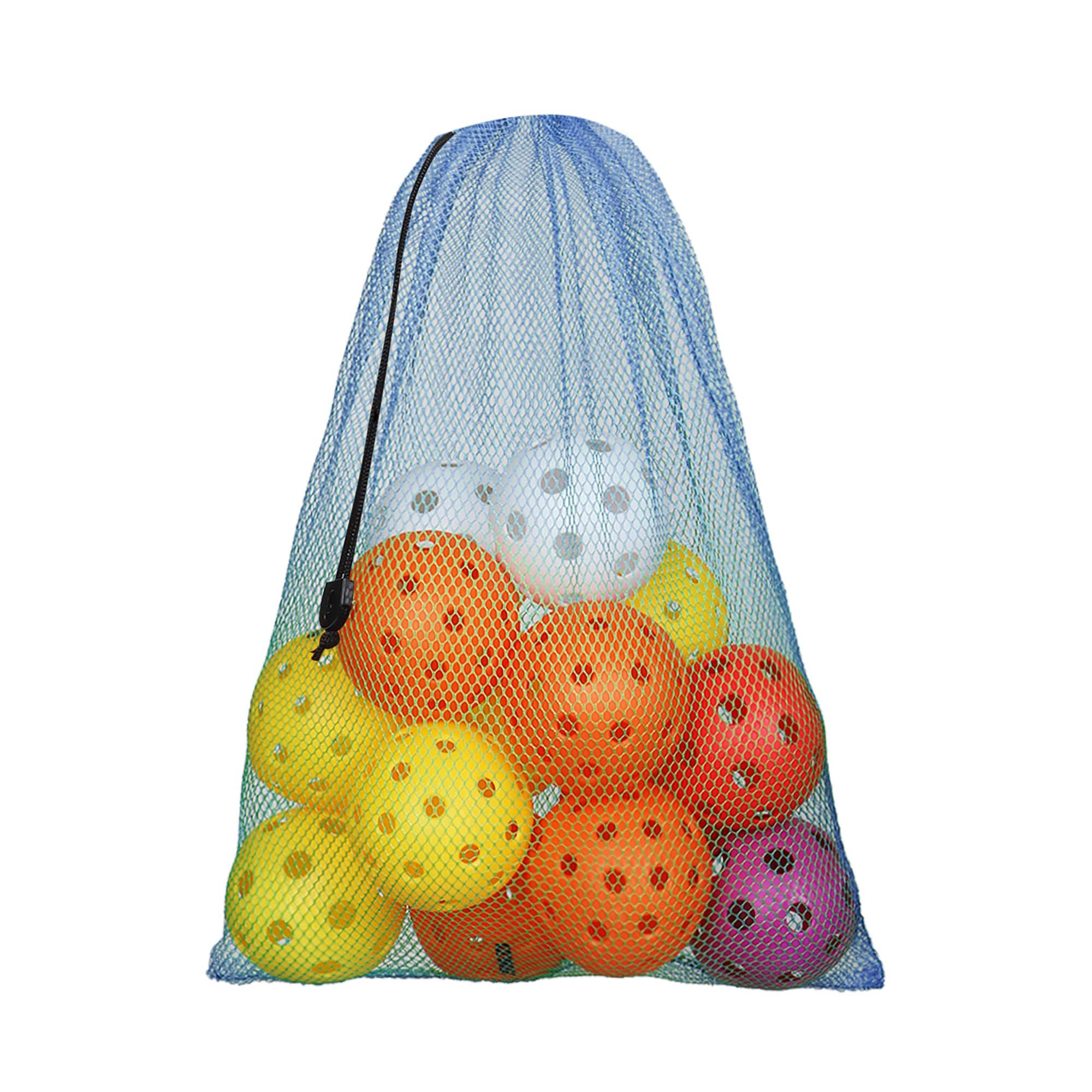 GSE Games & Sports Expert - 18"x12" Mesh Drawstring Net Bag, Sports Equipment Storage Bag for Gym Gear, Clothes - blue