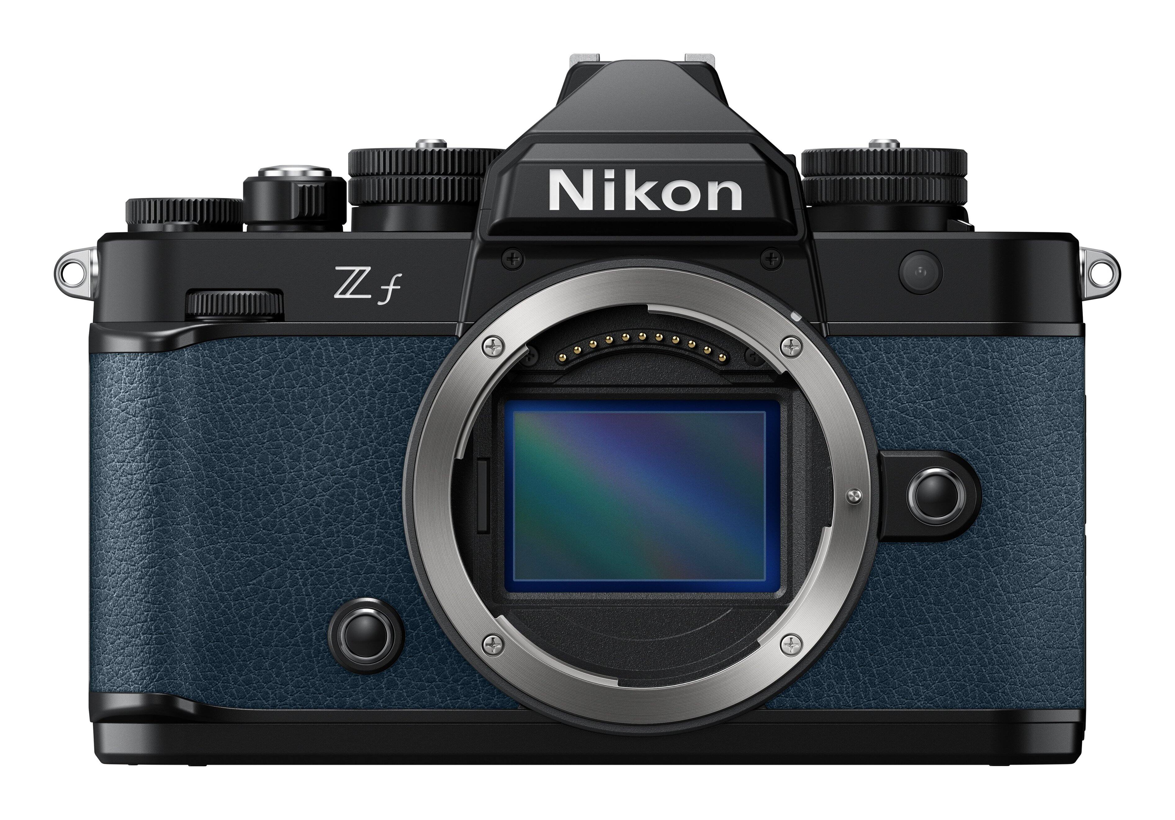 Front. Nikon - Nikon Z f Mirrorless Camera Body, Indigo Blue - Blue.
