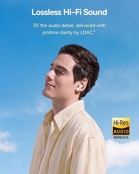 Lossless Hi-Fi Sound 3X the audio detail, delivered with pristine clarity by LDAC. Hi-Res AUDIO WIRELESS