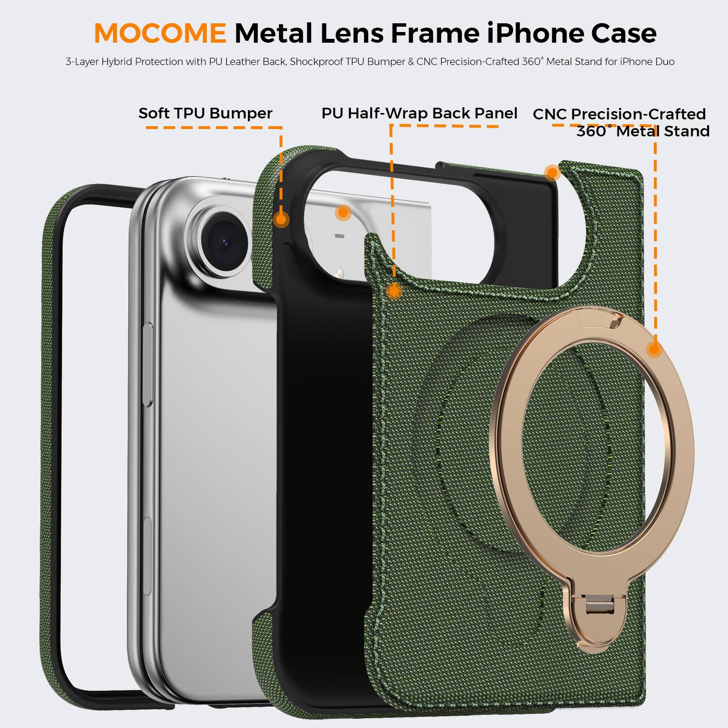 Dteck Shockproof Phone Case for Apple iPhone Duo, Magnetic Leather ...
