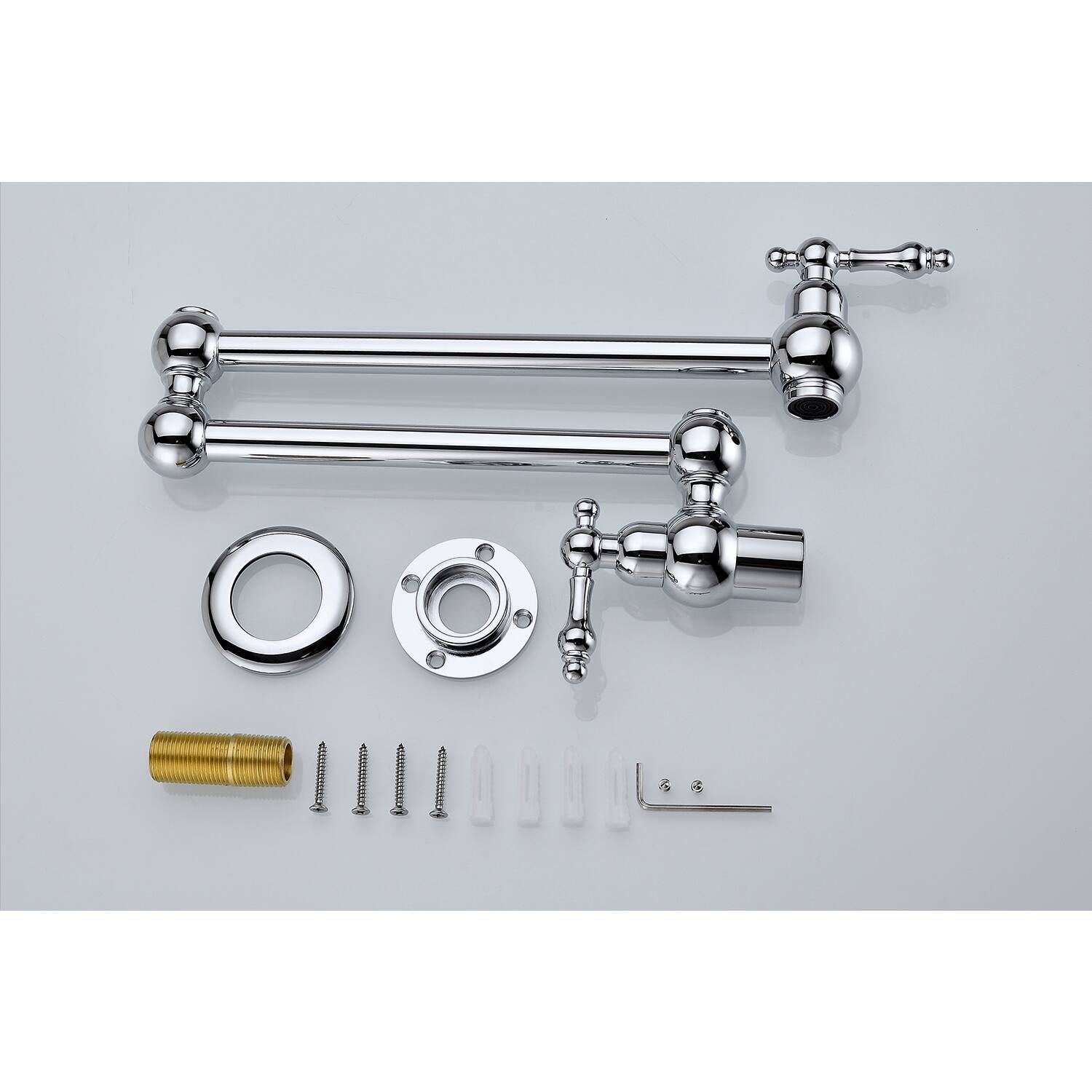 Alt View 6. Siljoy - Wall Mount Folding Kitchen Pot Filler Faucet - Chrome.