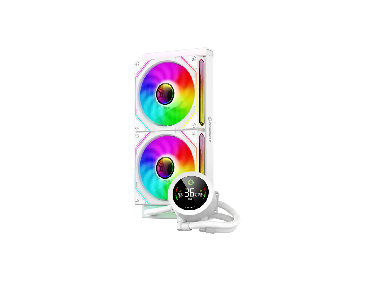 GAMEMAX - IceBerg 240 WH, 240mm ARGB AIO Water Cooler, 245W TDP, Supports Intel LGA 1851/1700, AMD AM5/AM4 - White