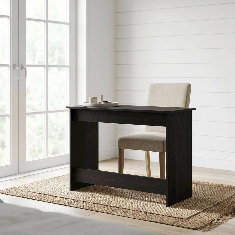 Angle. BisonOffice - Black Espresso Computer Desk With Modern Workspace Design - Black.
