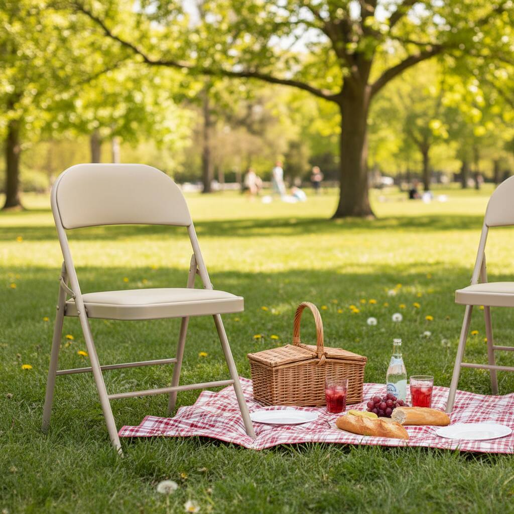 Left. AOITUN - Folding Chair 4 Pack Leather Padded, Comfortable Seating for Daily Use for Home, Office - Khaki.