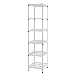 Design Ideas - MeshWorks 6 Tier Tower Metal Storage Shelving Unit Rack - White