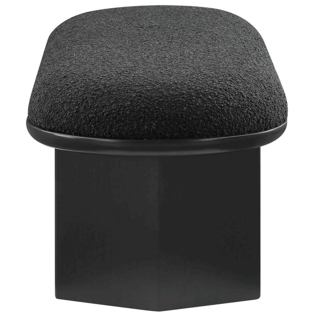 Alt View 4. Meridian Furniture - Wilshire Black Boucle Fabric Bench - Black.