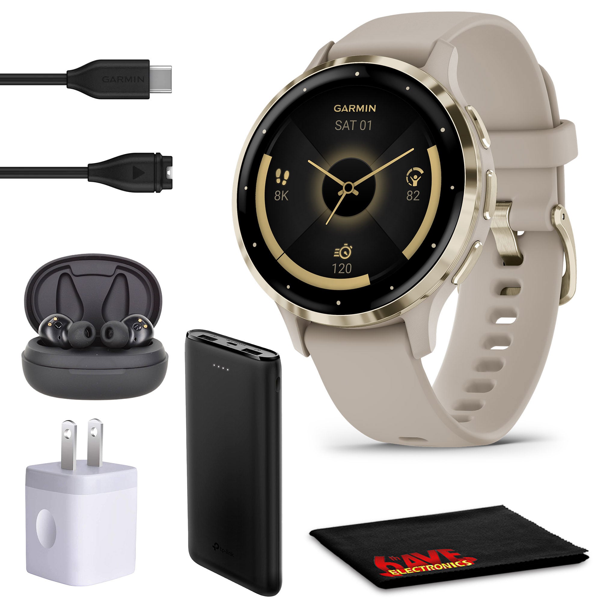 Garmin - Venu 3S Advanced Fitness And Health Tracker Smart Watch - French Gray Case - French Gray - (2023)