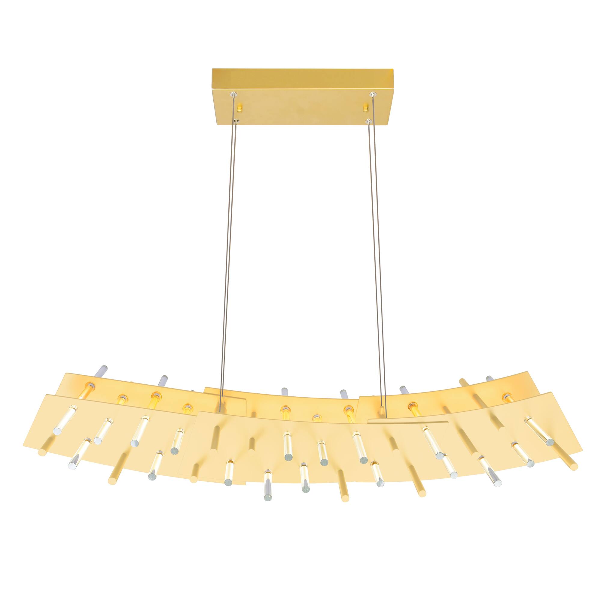 Alt View 1. CWI Lighting - Gondola LED Chandelier With Satin Gold Finish - Satin Gold.