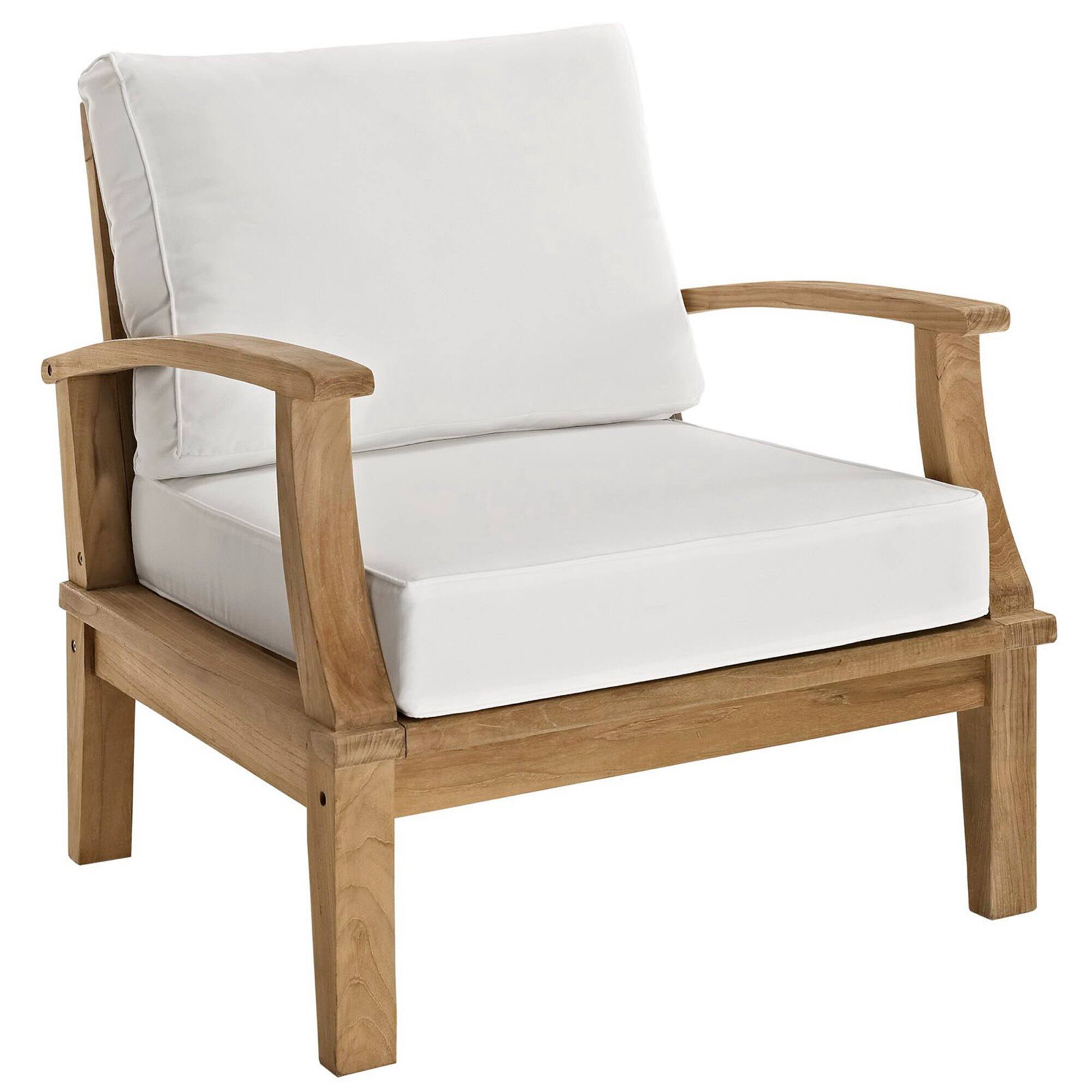 Back. Modway - Marina 5 Piece Outdoor Patio Teak Set by Modway - Natural White.
