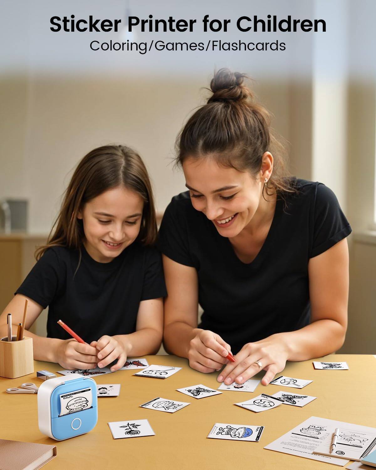 Sticker Printer for Children  
Coloring/Games/Flashcards