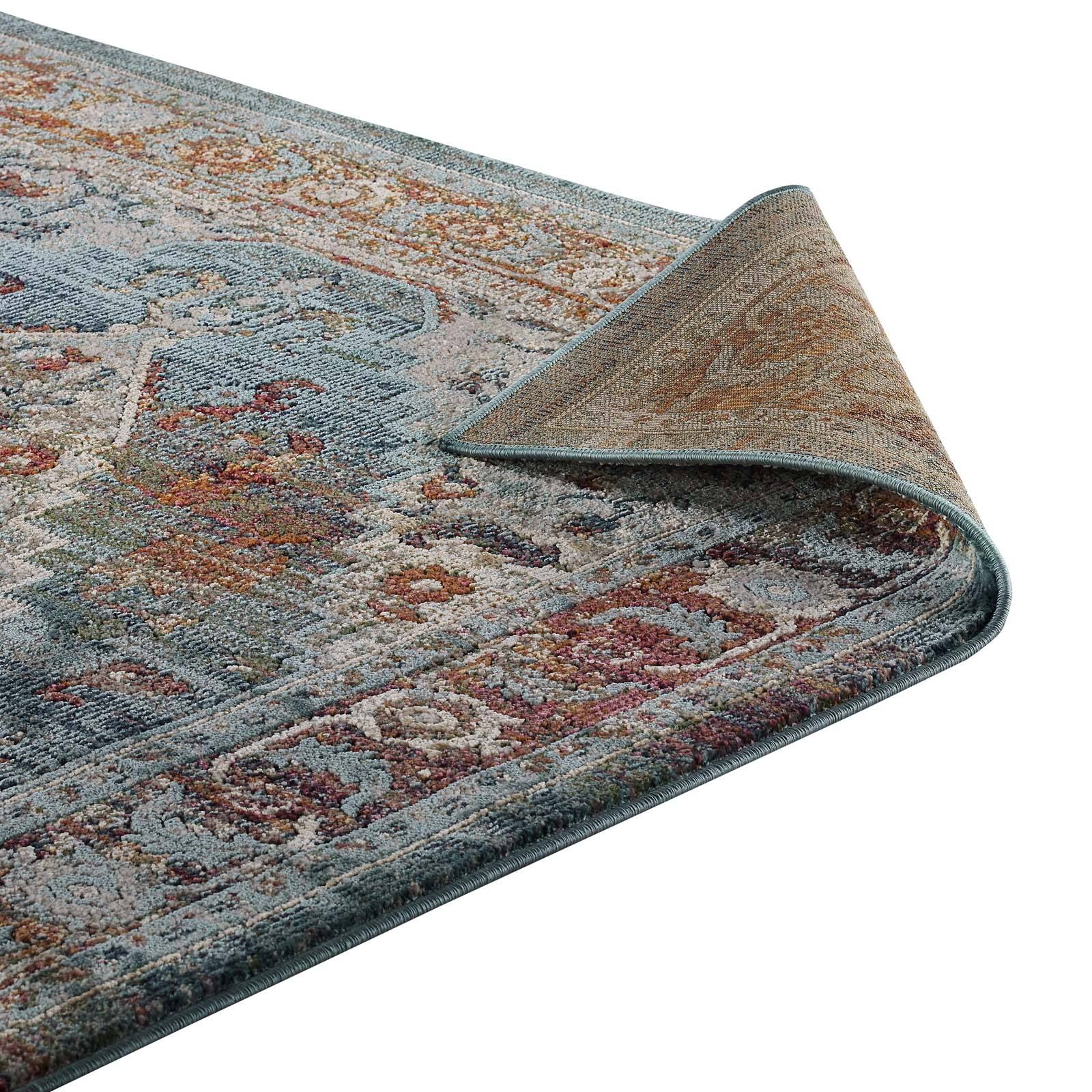Alt View 4. Modway - Tribute Camellia Distressed Vintage Floral Vintage Medallion Area Rug - Multicolored.