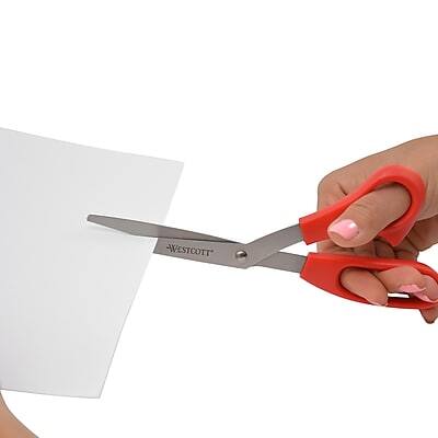 Alt View 1. Westcott - All Purpose 8" Stainless Steel Standard Scissors, Pointed Tip - Red.