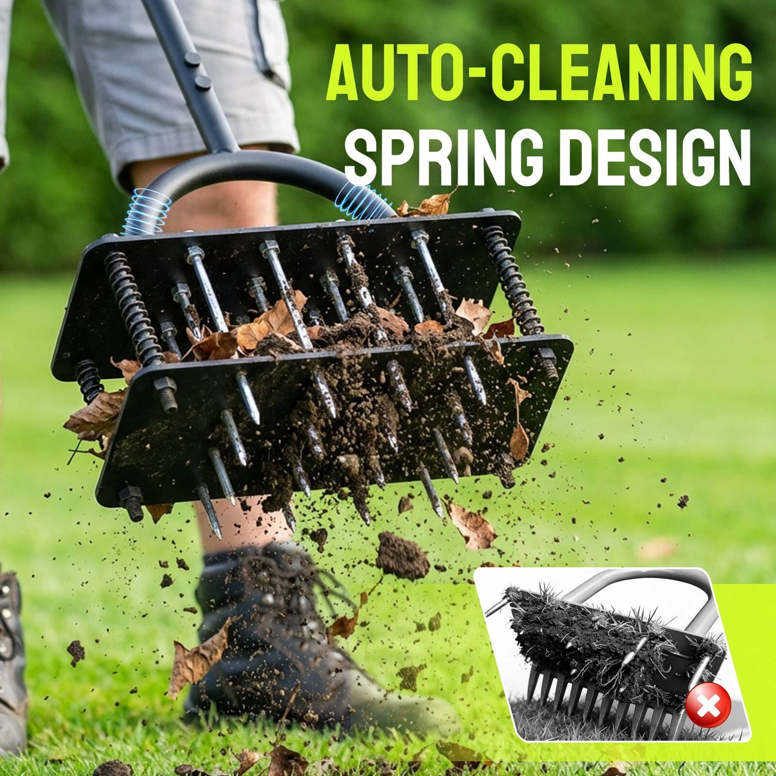 AUTO-CLEANING SPRING DESIGN