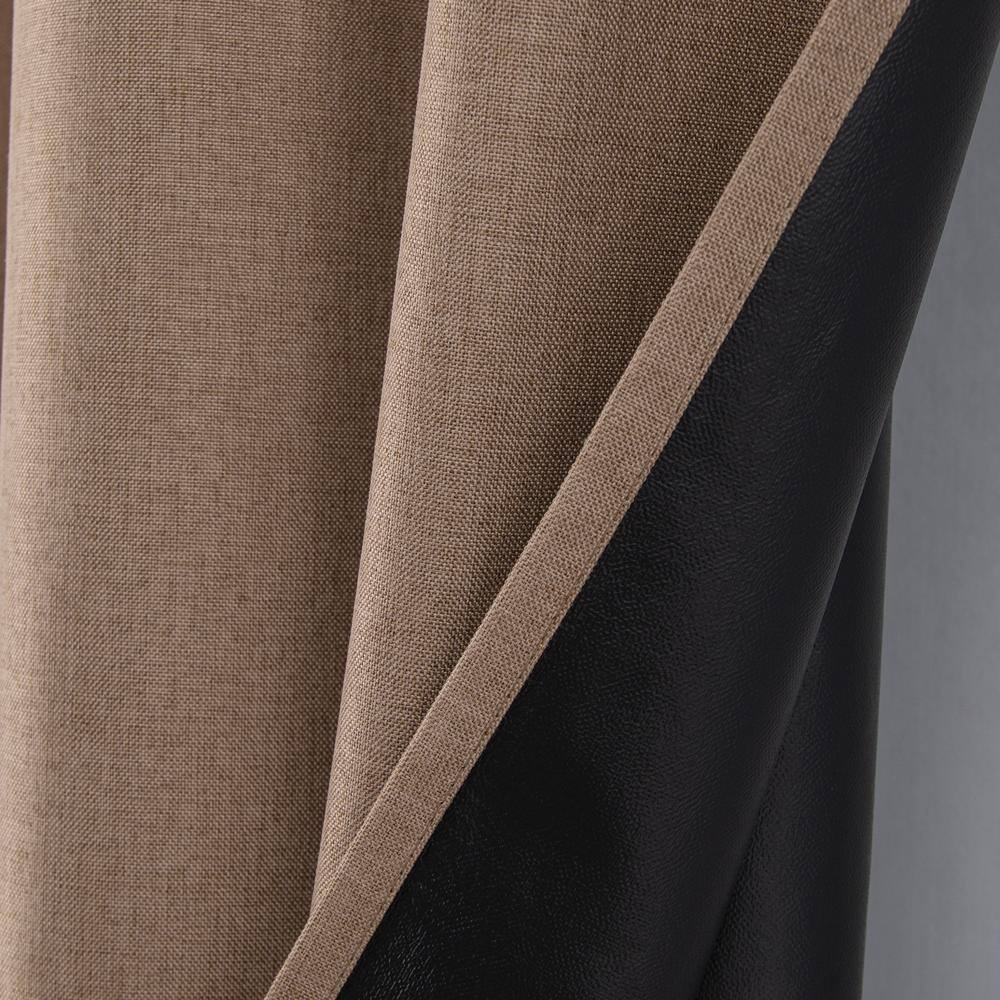 Angle. RT Designers Collection - RT Designers Collection Cabana Two Pack Premium Grommet Curtain Panel 54" x 84" Taupe - Taupe.