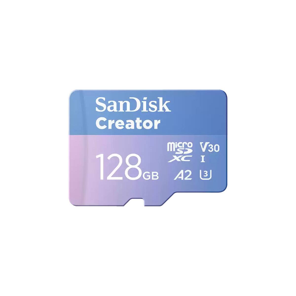 SanDisk Creator  
micro SD V30 XC I  
128GB A2