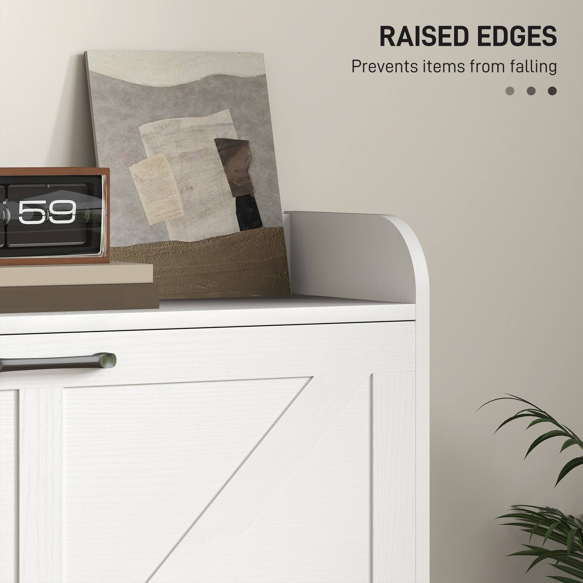 RAISED EDGES Prevents items from falling ... 59