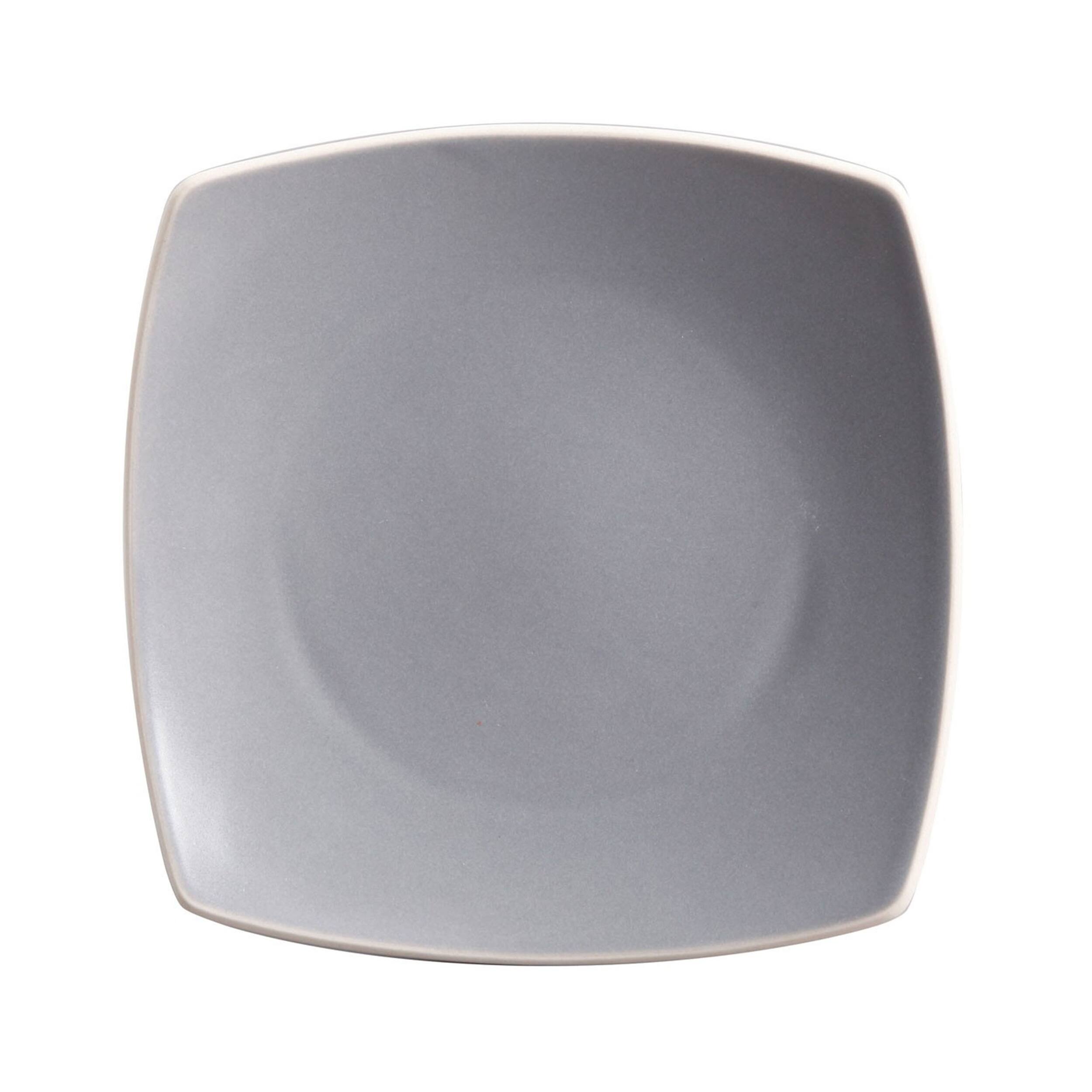 Alt View 3. Gibson - Gibson Home Soho Lounge 16 Piece Soft Square Stoneware Dinnerware Set in Grey Matte - Gray Matte.