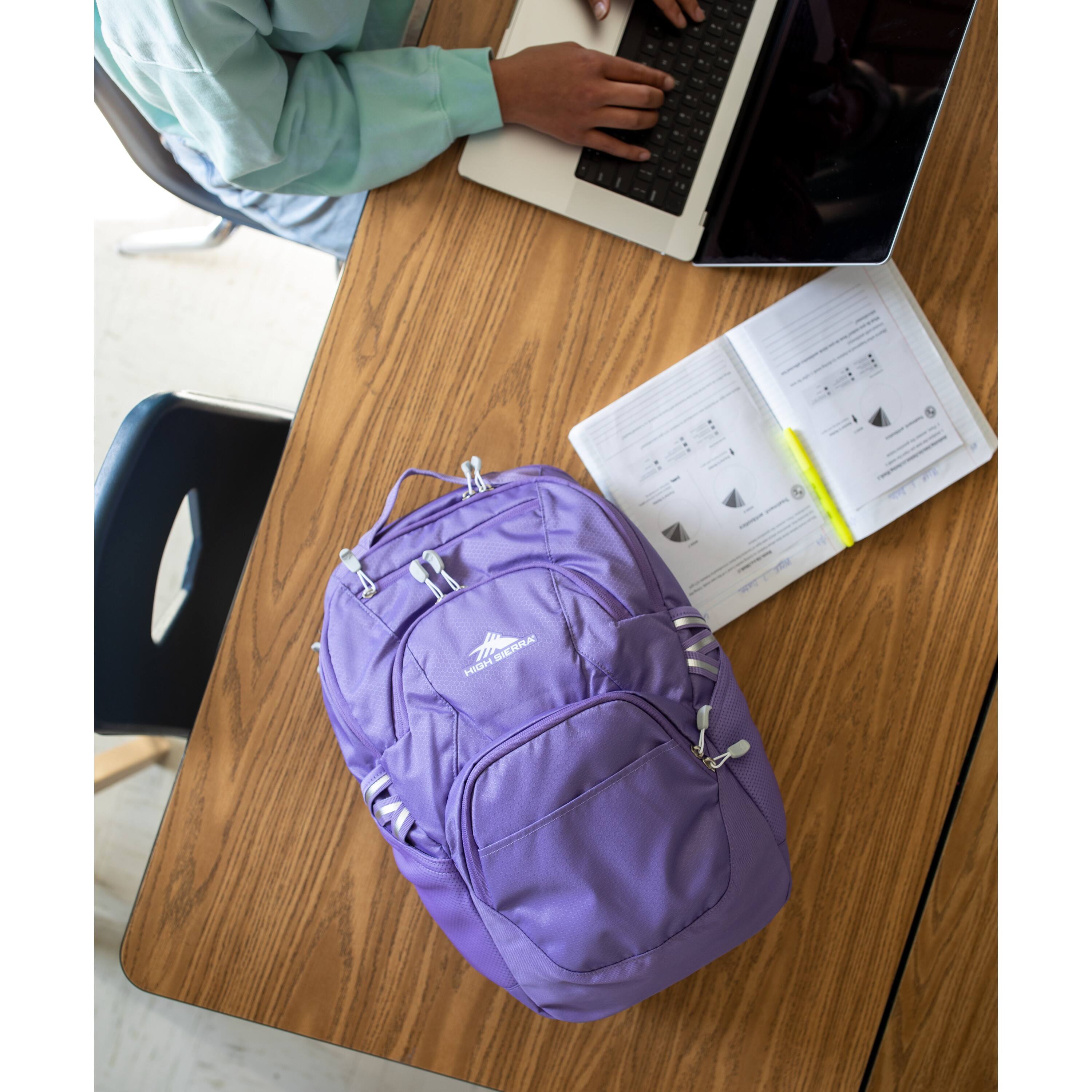 Alt View 2. High Sierra - BTS 2020 Swoop SG Backpack - Light Purple.