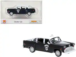 1974 Checker Cab "Tallahasse" 1/87 (HO) Scale Model Car by Brekina - Black and White