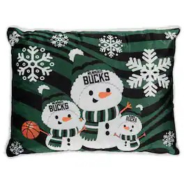 Pegasus - Milwaukee Bucks 20'' x 26'' Holiday Snowman Bed Pillow - Green