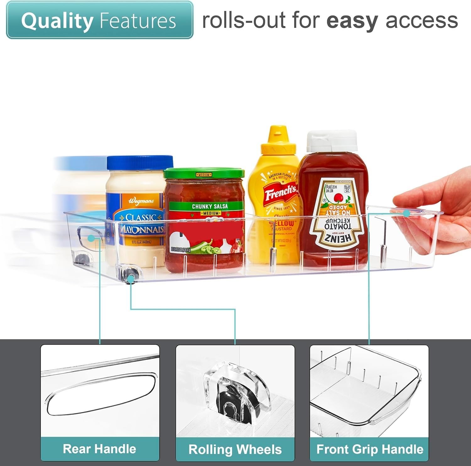 Quality Features rolls-out for easy access

- Rear Handle
- Rolling Wheels
- Front Grip Handle