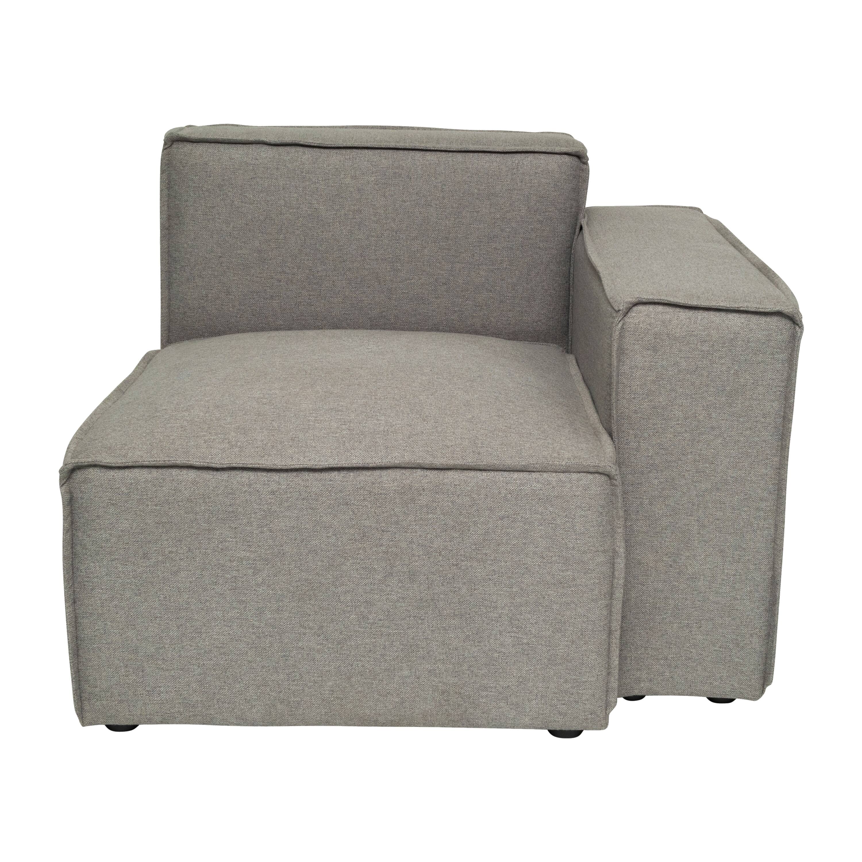 Alt View 9. Emma + Oliver - Farmount Modular Right Side Armchair with Arm Rest - Gray.