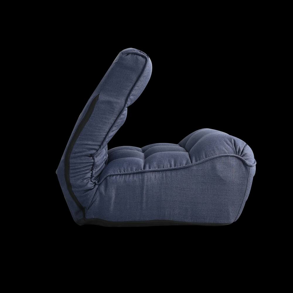 Alt View 7. Loheer - Loheer Single Sofa Reclining Chair Adjustable Floor Chair Tatami Lazy Sofa Folding Deck Chair for Living Room Bedroom - Navy.