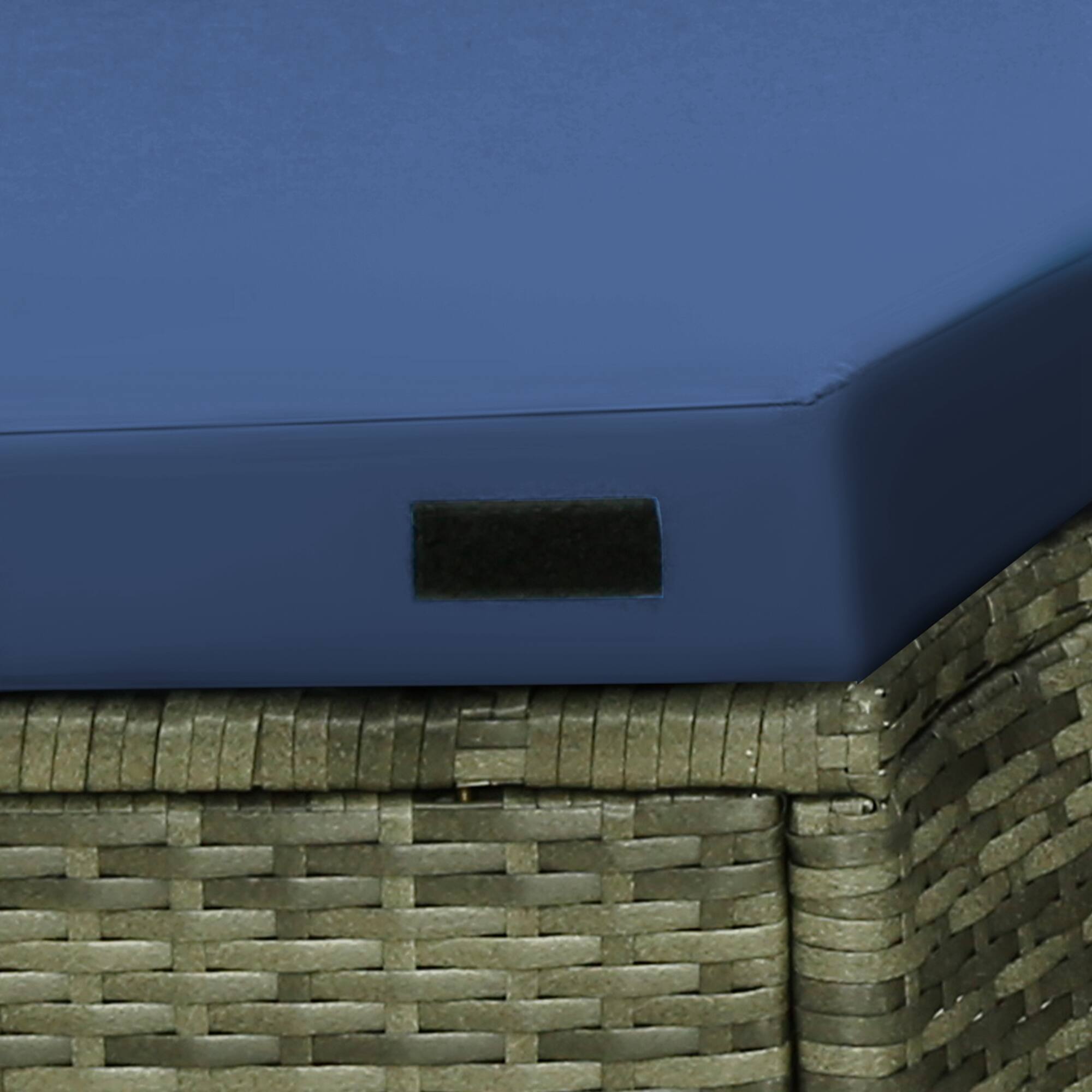 Alt View 11. Costway - Patio Rattan Daybed Outdoor Sectional Seating with Side Table & Retractable Canopy - Mix Grey/Navy.