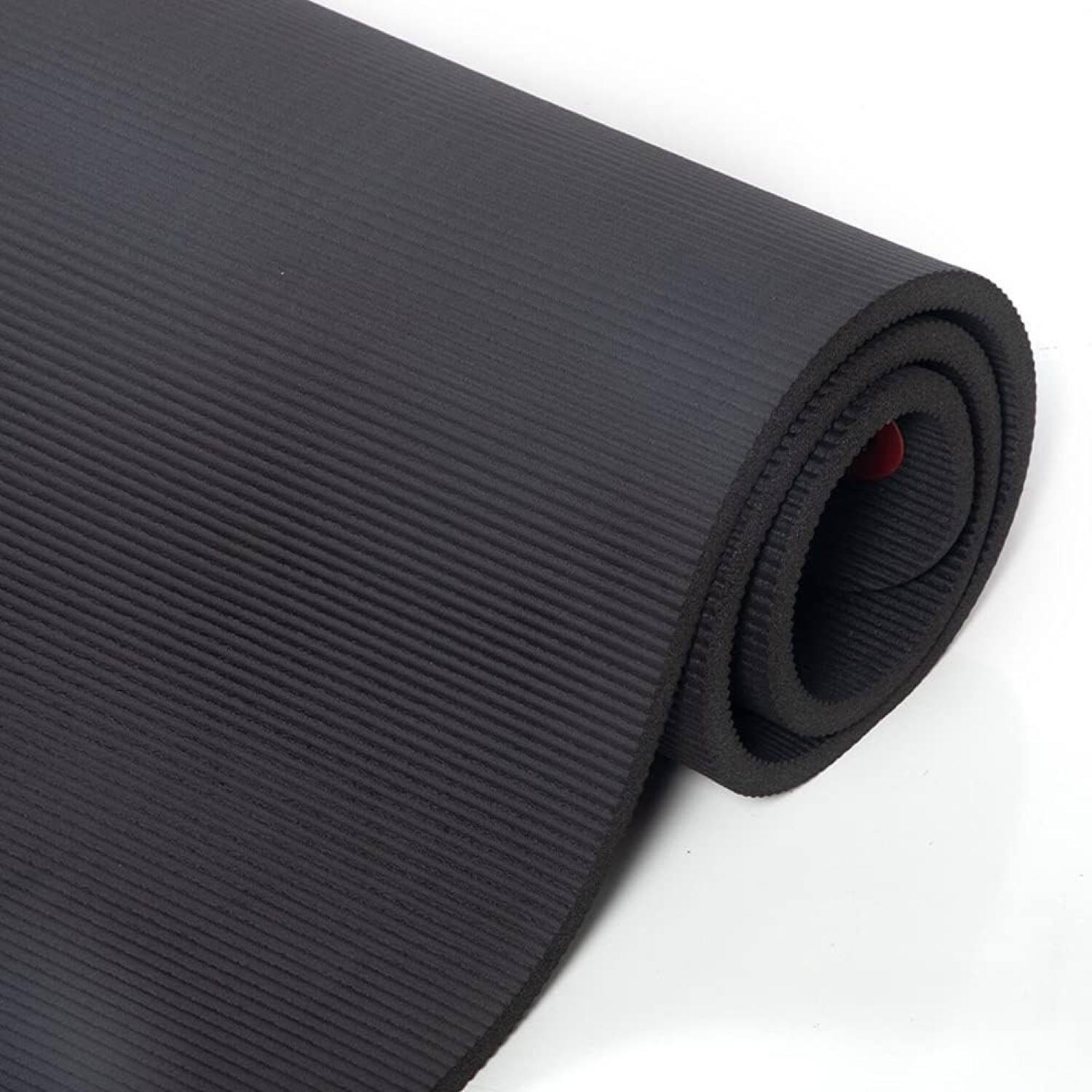 Alt View 4. Power Systems - Premium Hanging Exercise Mat, 56" x 23" x 0.63" Thick Foam Yoga Mat - Jet Black.