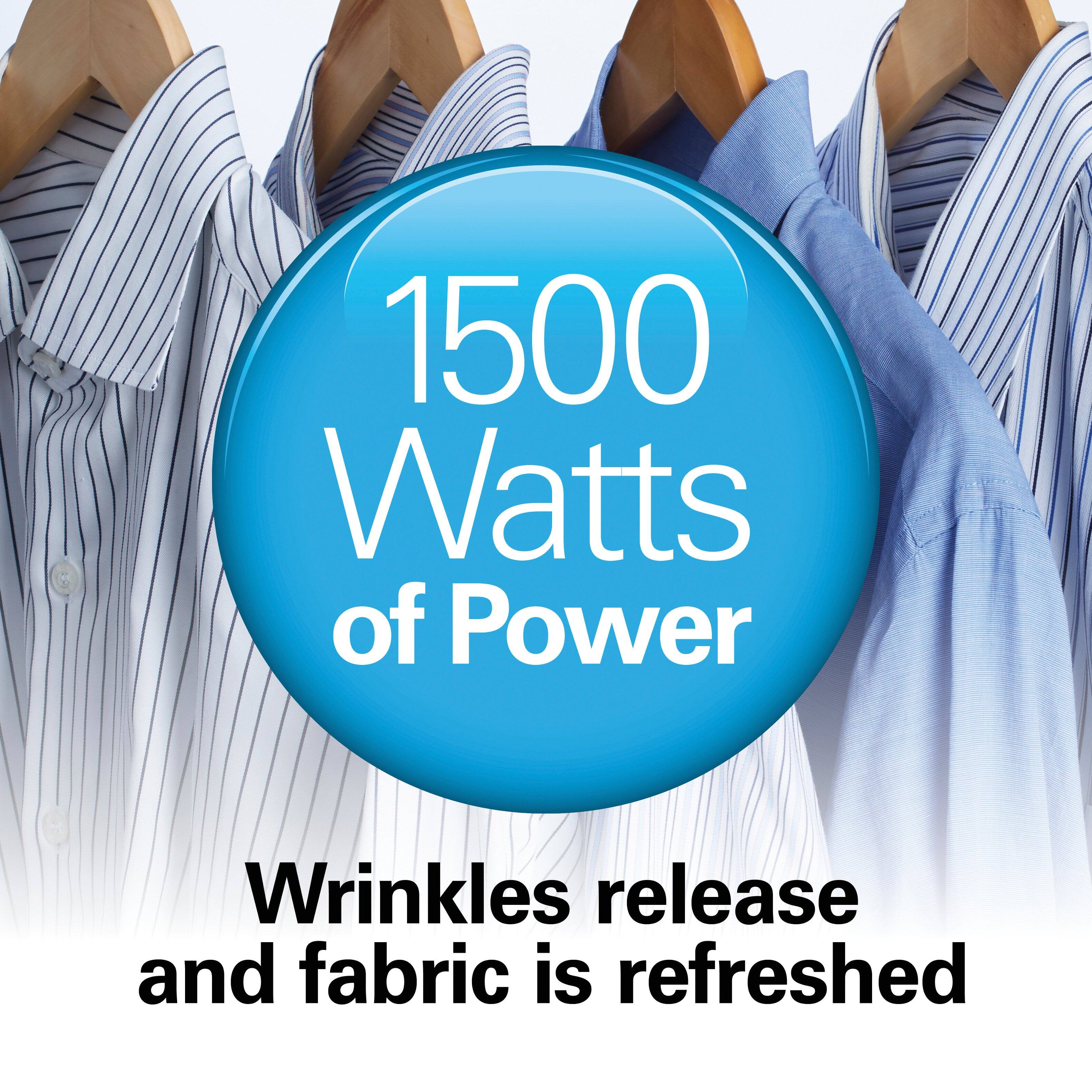 1500 Watts of Power
Wrinkles release and fabric is refreshed