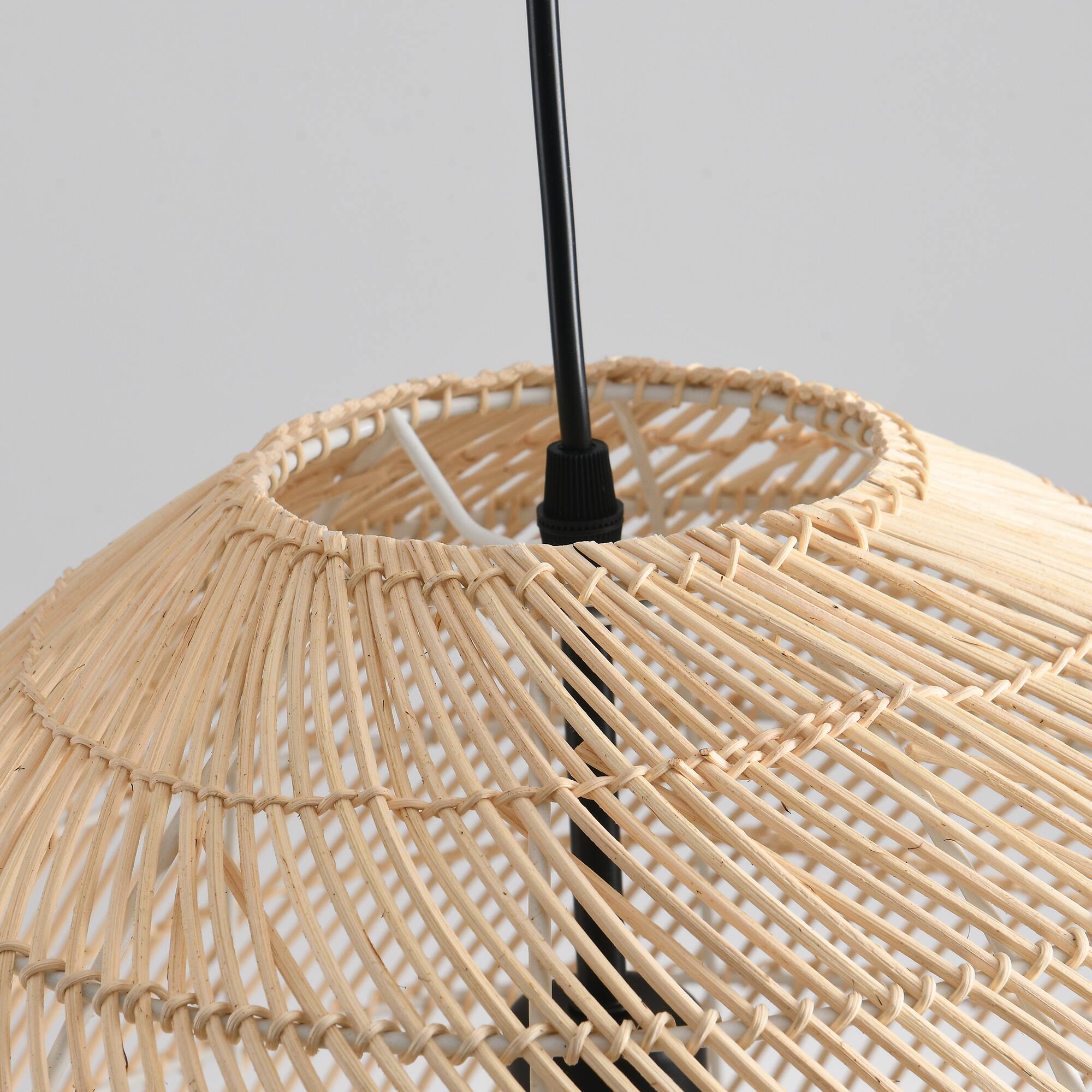 Alt View 9. Parrot Uncle - 1-Light Coasta Style Brown Hand-Woven Rattan Cloche Hanging Pendant Light.