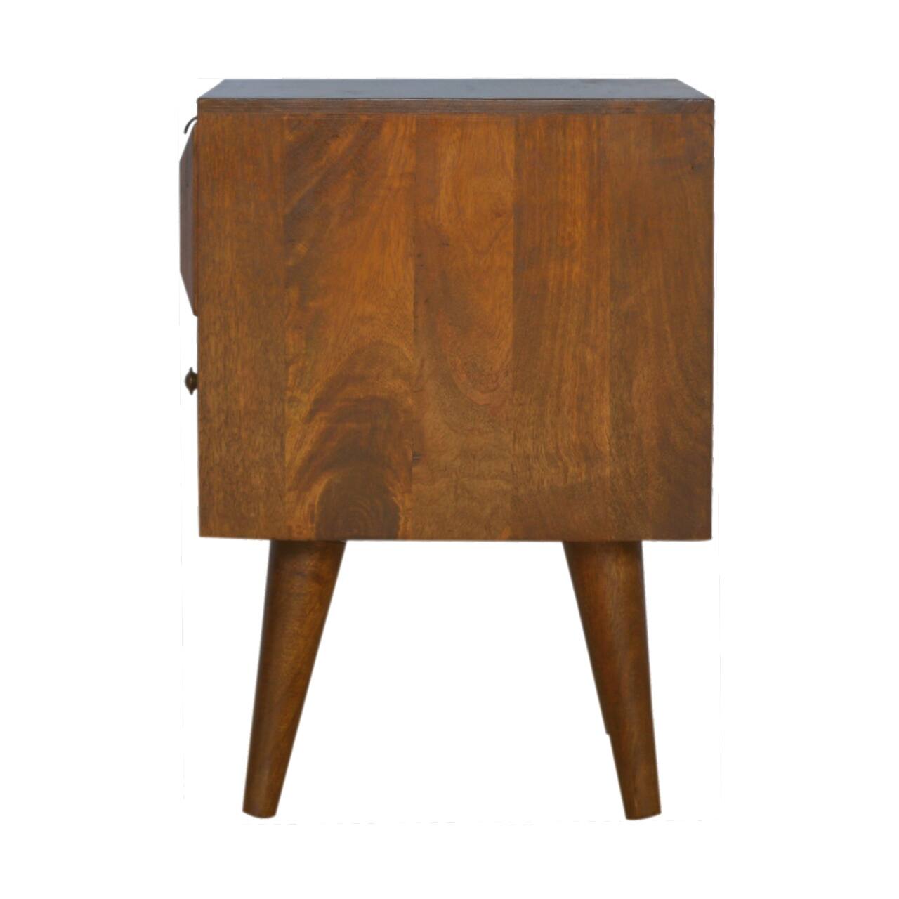 Alt View 4. Artisan Furniture - Artisan Furniture Solid Wood Chestnut Prism Nightstand, 1 Drawer, Dark Brown - Chestnut.