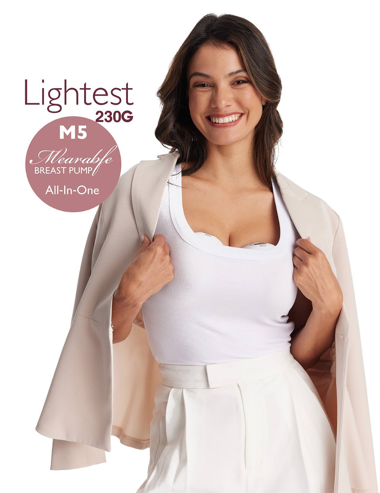 Alt View 11. Momcozy - Double M5 Wearable Electric Breast Pump - Gray.