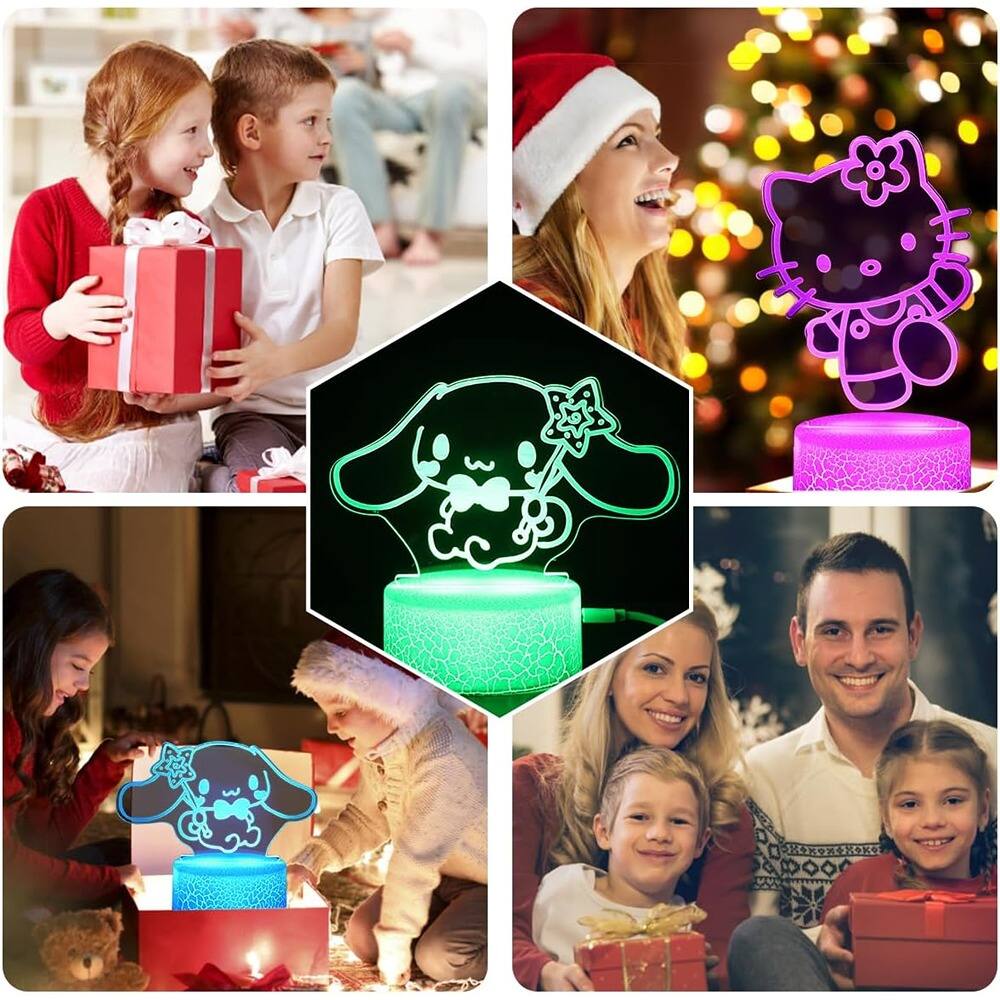 Alt View 1. Schertz - 3D Cat Night Light, 16-Color LED with Remote, 2 Patterns for Kids & Girls.