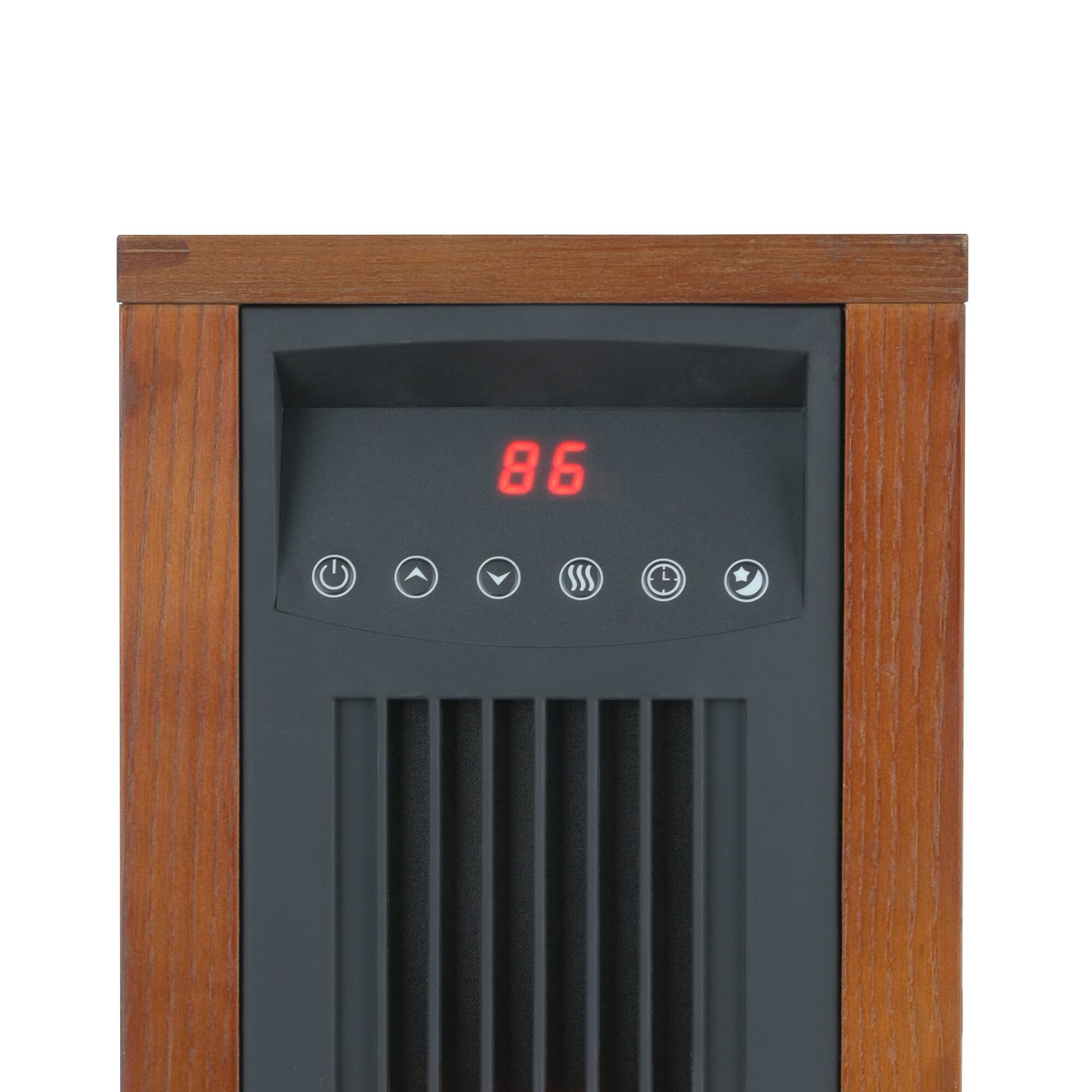 Alt View 2. Vaczon - 1500W Portable Infrared Quartz Space Heater with Remote Control, ECO Mode, 12-Hour Timer and Child Lock for Home Use - Walnut Brown.