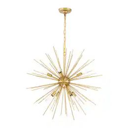 Living District - Timber 8 light pendant - Brass