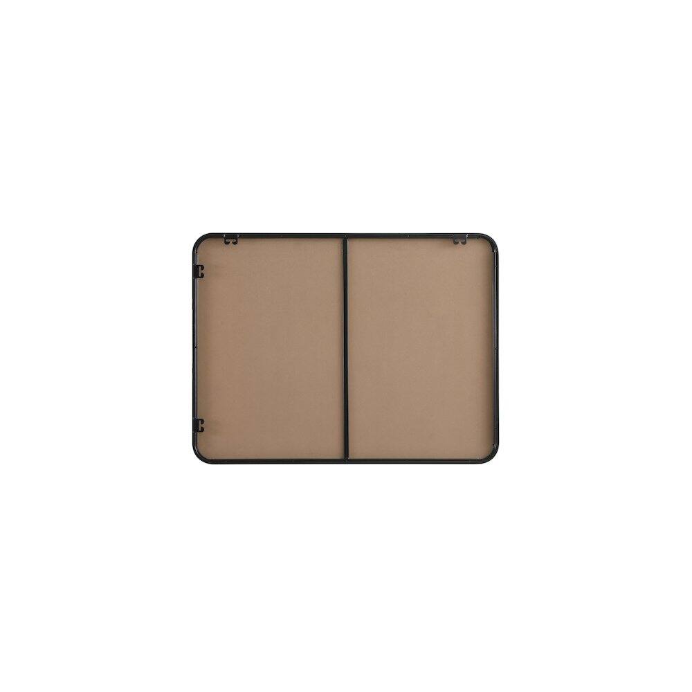 Angle. Elegant Decor - Contour Metal Rectangle Mirror 27x36 in Black - Black.