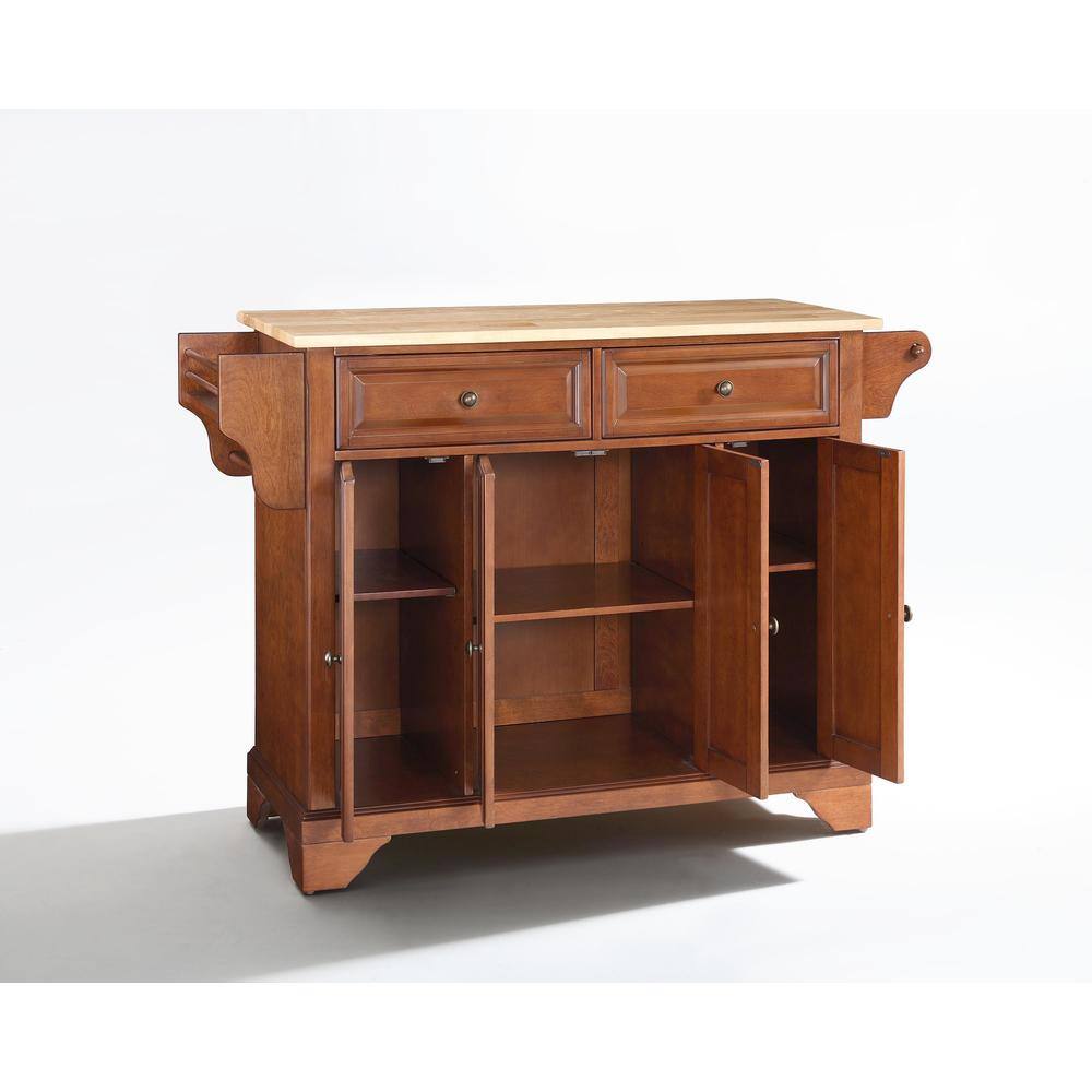Angle. Crosley Furniture - Lafayette Wood Top Full Size Kitchen Island/Cart - Cherry.