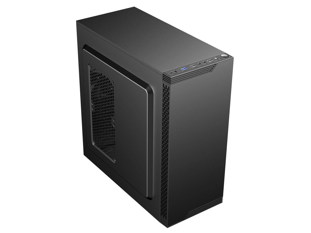 Alt View 1. DIYPC - DIYPC DIY-S05-BK USB3.0 ATX Mid Tower Case, 3x120mm Black Fans - Black.