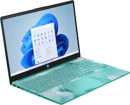 Refurbished HP 15-fd0110ds, Intel N100, 4GB RAM, 128GB UFS, Win 11 Home (S-Mode), Non-Touch, Aquamarine Sky, Grade A - Silver