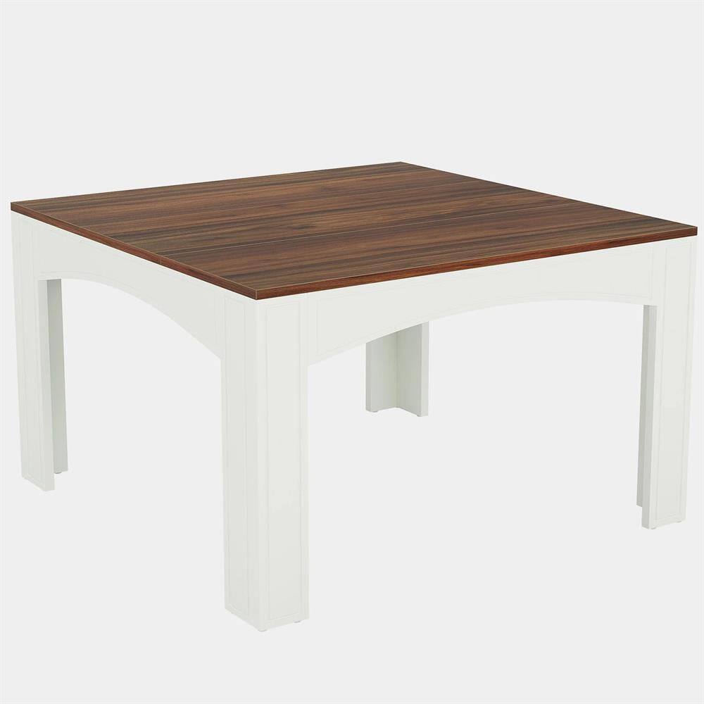 Kadyn - Dining Table, Living Room Table 39", Farmhouse Wood Kitchen Table Dinner Table for 4, White - Brown