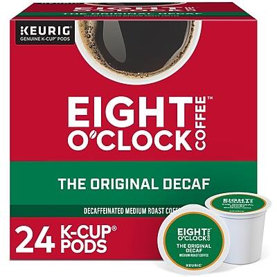 KEURIG GENUINE K-CUP PODS  
EIGHT O'CLOCK COFFEE  
THE ORIGINAL DECAF  
DECAFFEINATED MEDIUM ROAST COFFEE  
24 K-CUP PODS  
THE ORIGINAL DECAF