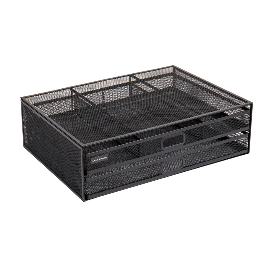 Alt View 15. Mind Reader - Monitor Stand, Ventilated Laptop Riser, Storage Drawer, Office, Metal Mesh, 15.75"L x 11.75"W x 4.5"H - Black.